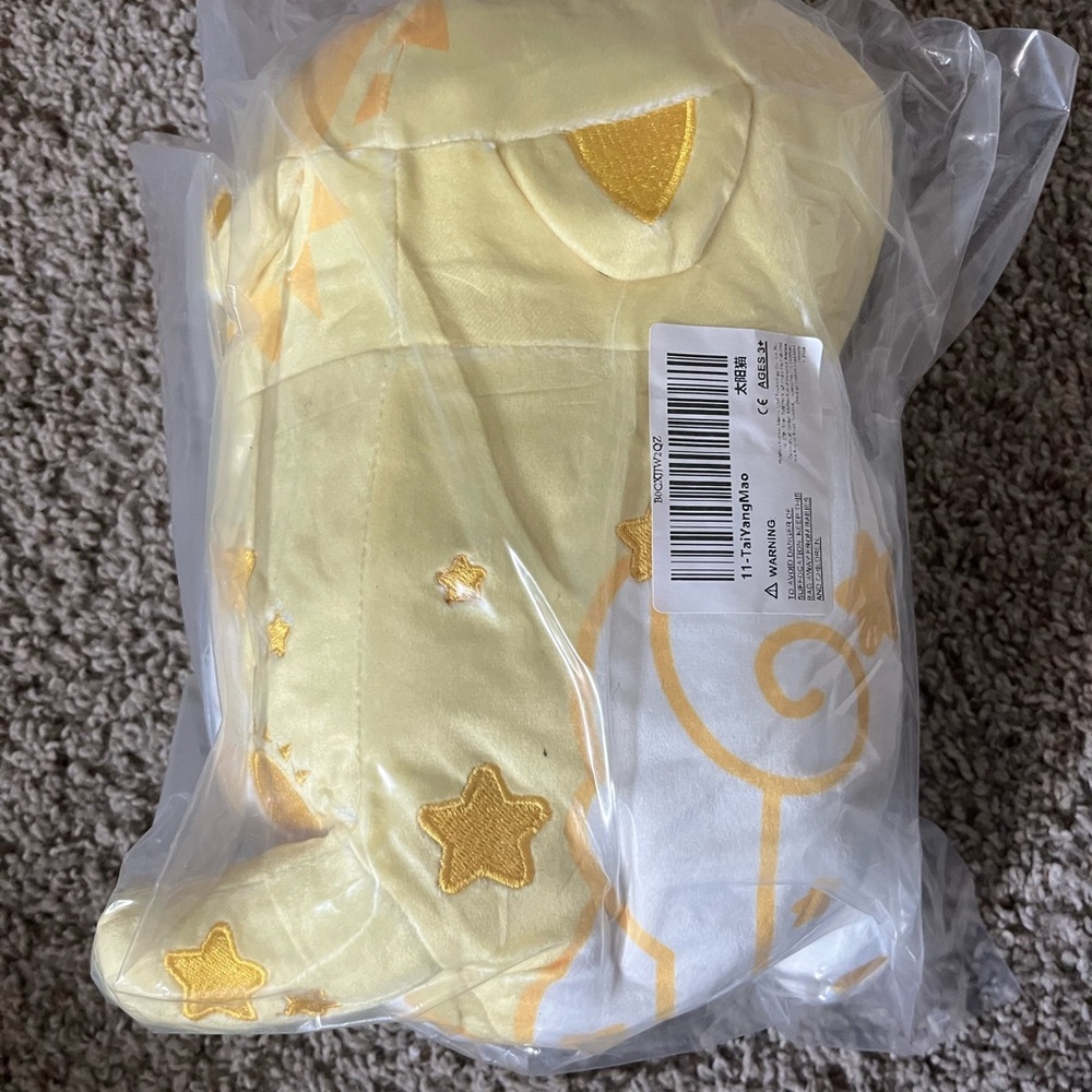 Yellow and White Star Cat Plush Toy